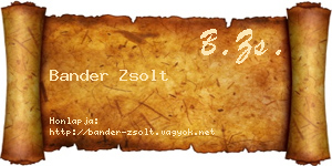 Bander Zsolt névjegykártya